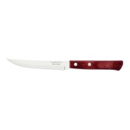 Jogo 6 Facas Churrasco Polywood aço Inox Tramontina Com Cabo De Madeira Vermelho   